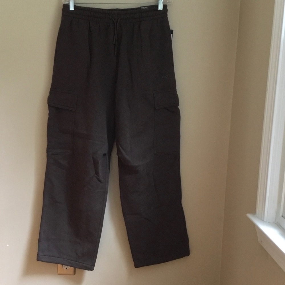 NEW LCKR Trinity Baggy Brown Cargo Fleece Sweatpants Medium
